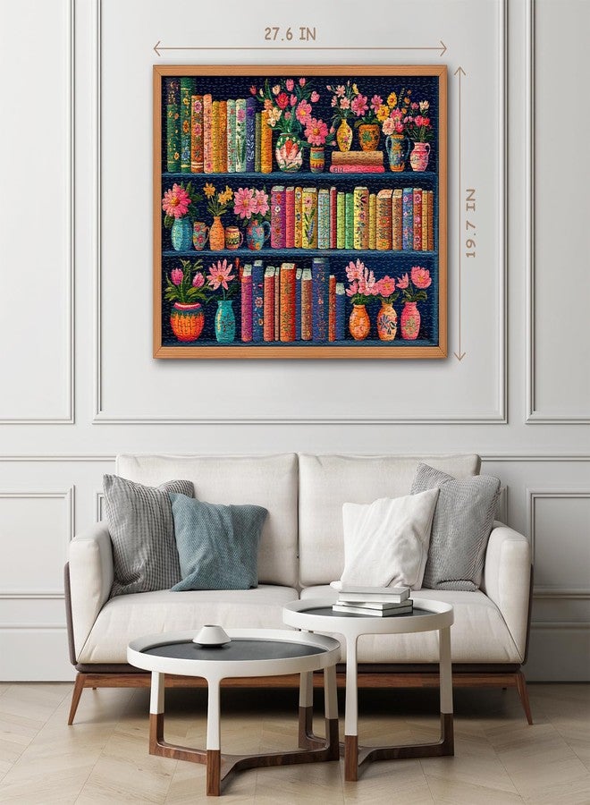 PICKFORU Blooming Bookshelf Jigsaw Puzzles 1000 Pieces, PICKFORU Wildflower Pages Puzzle, Plant Floral Flowers Books Literary Themed, Colorful Art Library Impossible Challenging Puzzles for Adults - Image 5